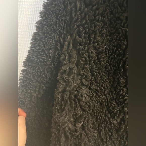 ZARA TRF Sherpa/Teddy Bomber Jacket Black Size L - Picture 13 of 16